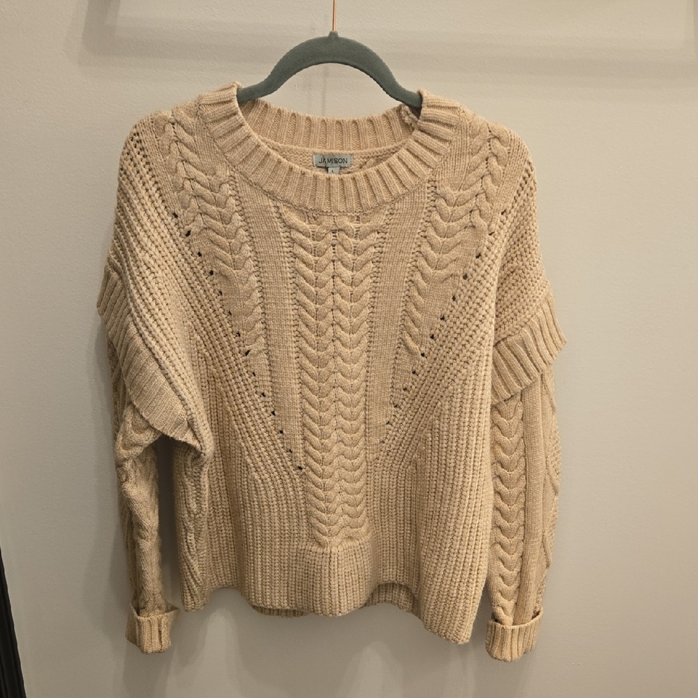 Cozy Beige Cable Knit Sweater